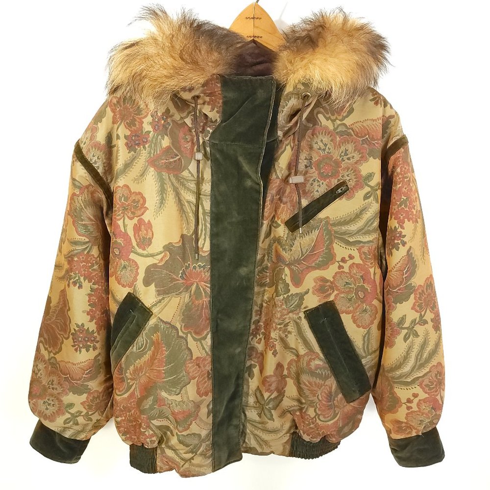 Vtg J Percy Marvin Richards Jacket Women's Large Multicolor Floral Print
